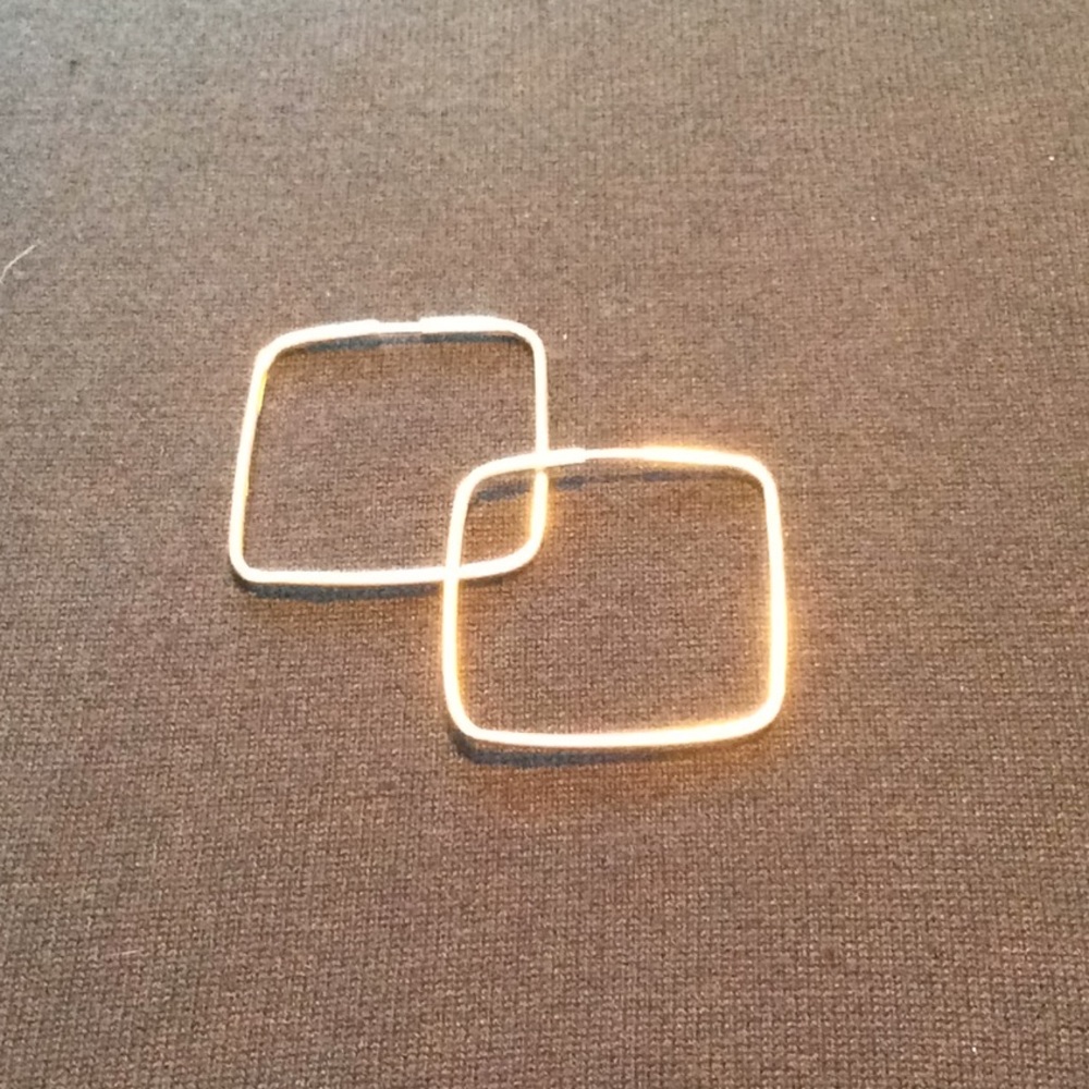 Silver Square Hoop Earrings